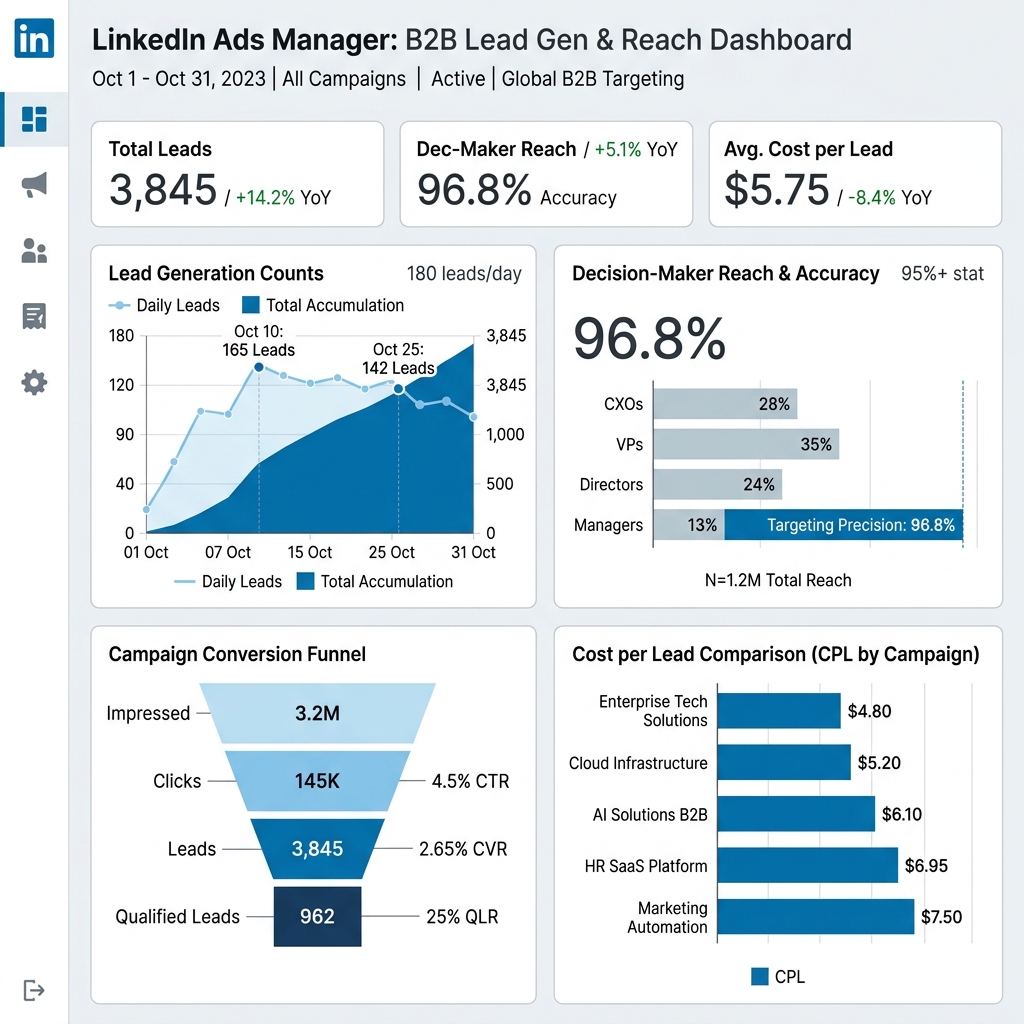 LinkedIn Ads Management Houston Dashboard