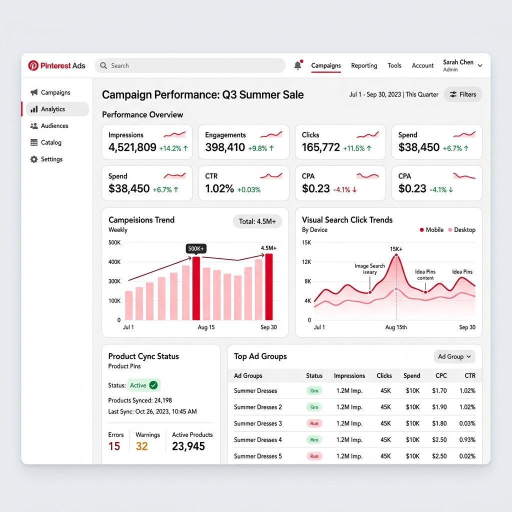 Pinterest Ads Agency Houston Dashboard