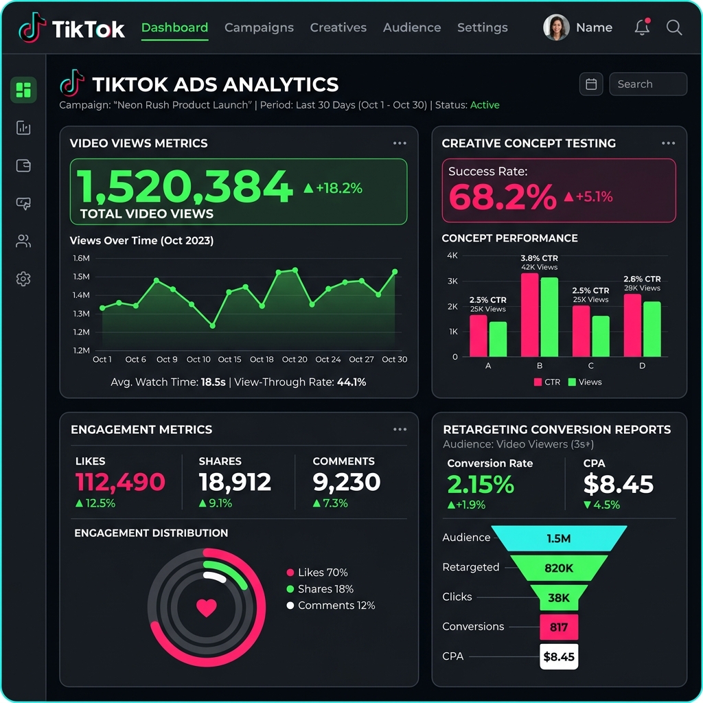 TikTok Ads Management Houston Dashboard