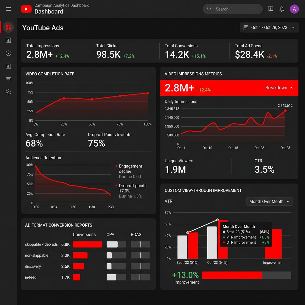 YouTube Ads Management Houston Dashboard